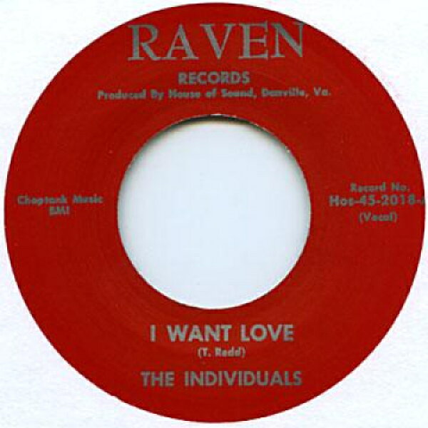 【新品】英7” Individuals I Want Love / I Really Do HOS452018 Raven /00080