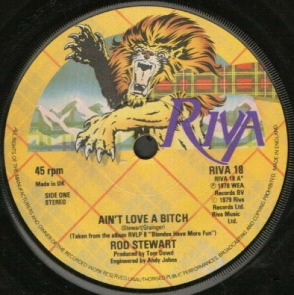 【中古】英7” Rod Stewart Aint Love A Bitch RIVA18 Riva /00080