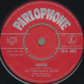 【中古】英7” Temperance Seven Sahara 45R4893 Parlophone /00080