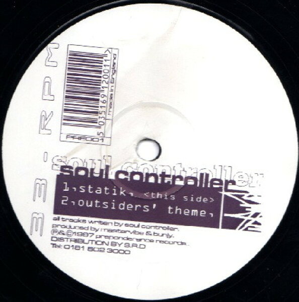 【中古】12” Soul Controller Statik / Outsiders Theme PRE001 Preponderance Record /00250