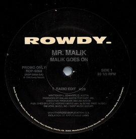 【中古】米12” Mr. Malik Malik Goes On RDP5068 Rowdy Records /00250