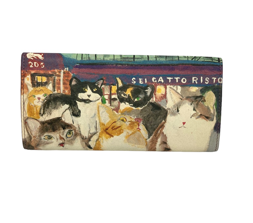 Manhattaner's マンハッタナーズ 長財布 「6匹猫のリストランテ」 【中古】4 送料無料 | リサイクル王国