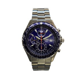 【中古】 SEIKO セイコー 腕時計 メンズ クロノグラフ デイト SS QZ クォーツ シルバー/ブルー 7T92-0CF0 T1