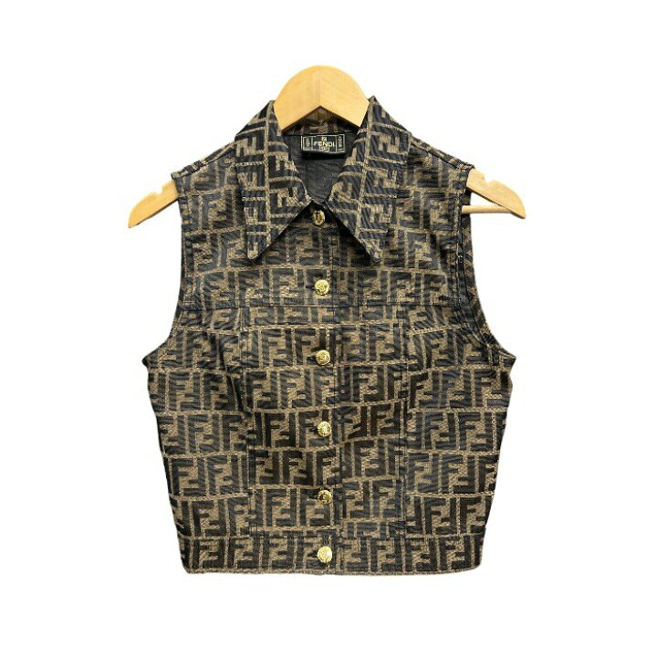 楽天市場】【中古】 FENDI フェンディ ベスト レディース ズッカ柄 金 