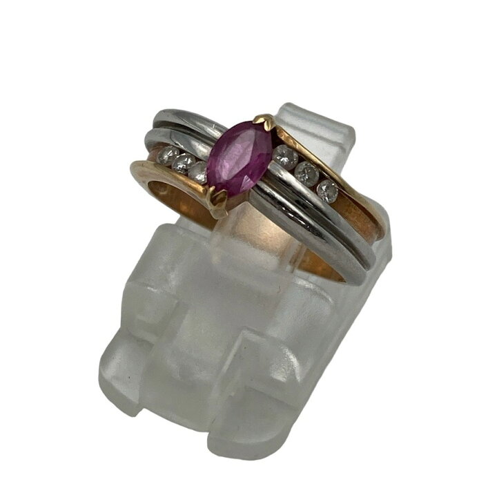 楽天市場】【中古】 K18/Pt900 ダイヤ0.15ct 色石 リング 11号 D4 