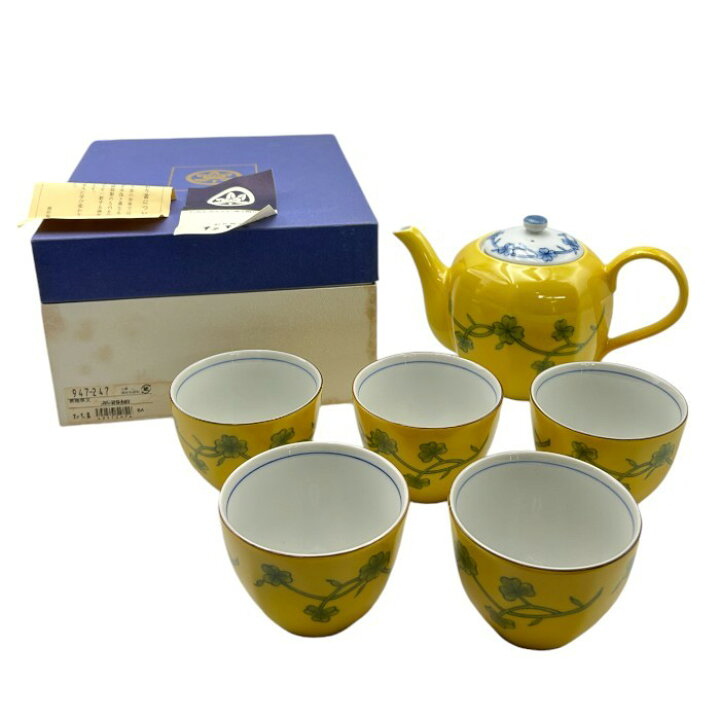 楽天市場】【中古】 たち吉 黄地草文 急須 湯呑 5客セット W4 