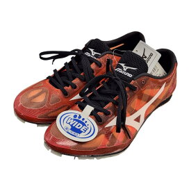 【中古】 ミズノ MIZUNO ジオ スプリント WIDE 陸上スパイクシューズ レディース オレンジ/ホワイト 25.0cm U1GA141101 T1