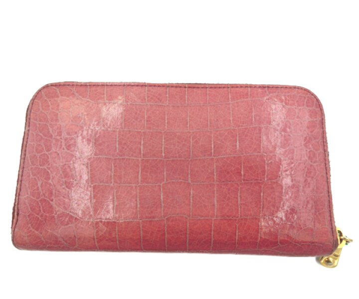 楽天市場】【中古】 miu miu ミュウミュウ 長財布 クロコ調 エナメル 