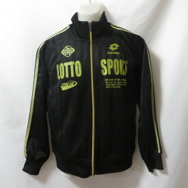 【中古】 【送料無料】 古着 メンズM LOTTO/ロット トラックジャケット ジャージ ジップ スポーツ ジム ジョギング トレーニング ブラック L33200R