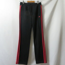 【中古】 【送料無料】 古着 レディースM adidas/アディダス ジャージ トラックパンツ ロングパンツ スポーツ 練習着 ブラック AY1820