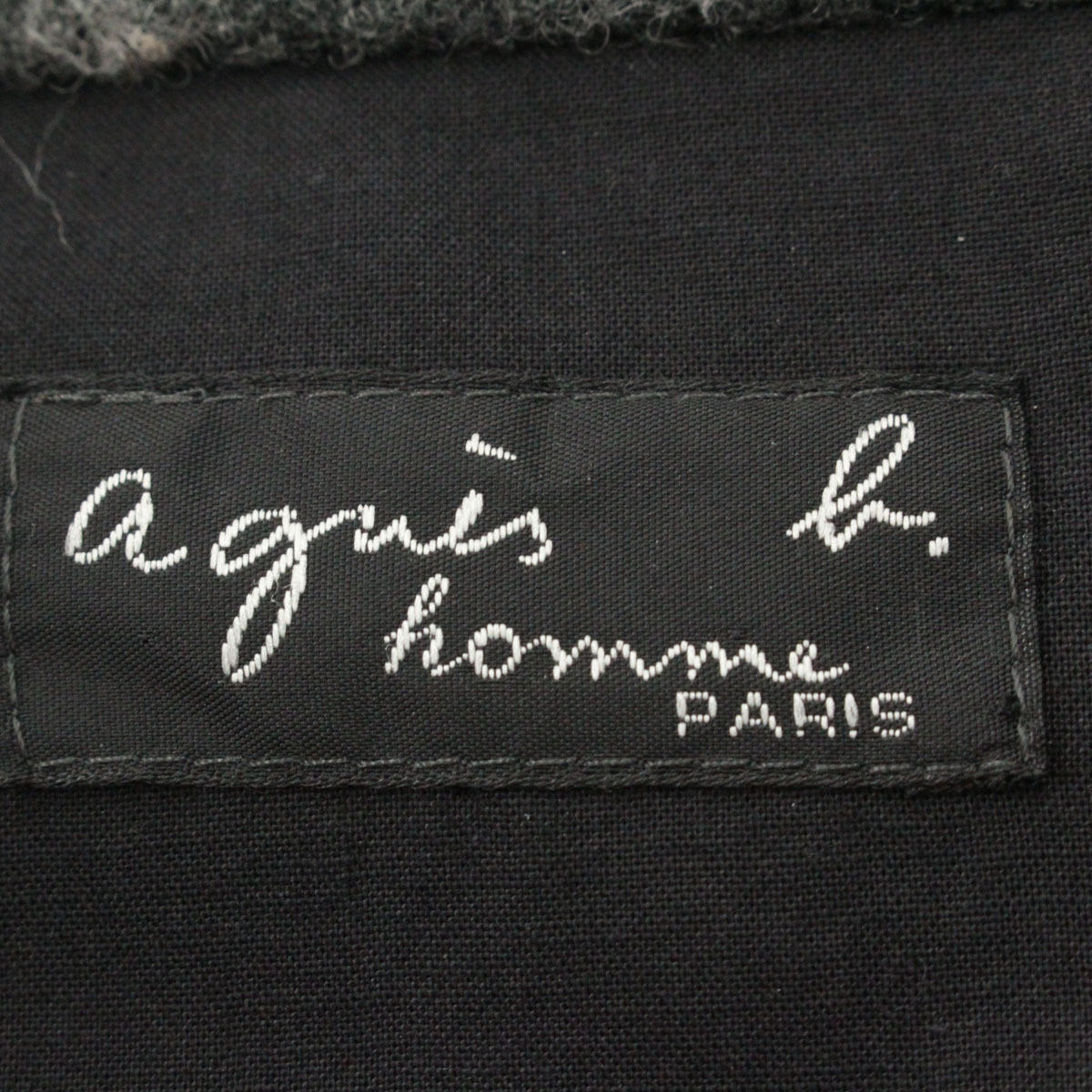 中古 良好 Agnes B アニエスベー リバーシブルジャケット サイズ2 コットン アウター フランス製 人気激安 メンズ ミドル丈 ウール グレー ブラック