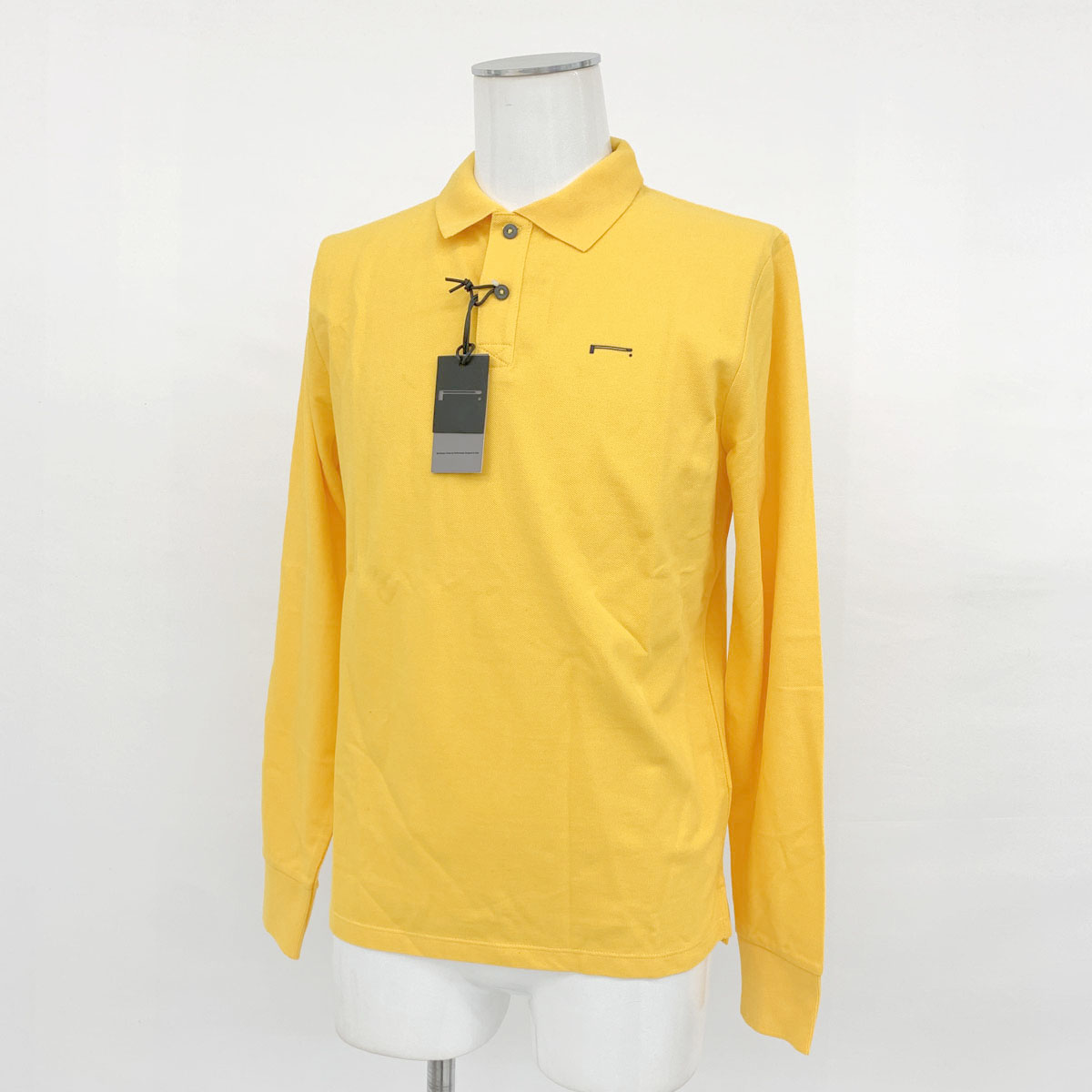 未使用品 PIRELLI ピレリ 開店祝い 長袖ポロシャツ Mサイズ yellow WEB限定カラー 黄 参考価格19 メンズ コットン100% イエロー 中古 トップス 000円