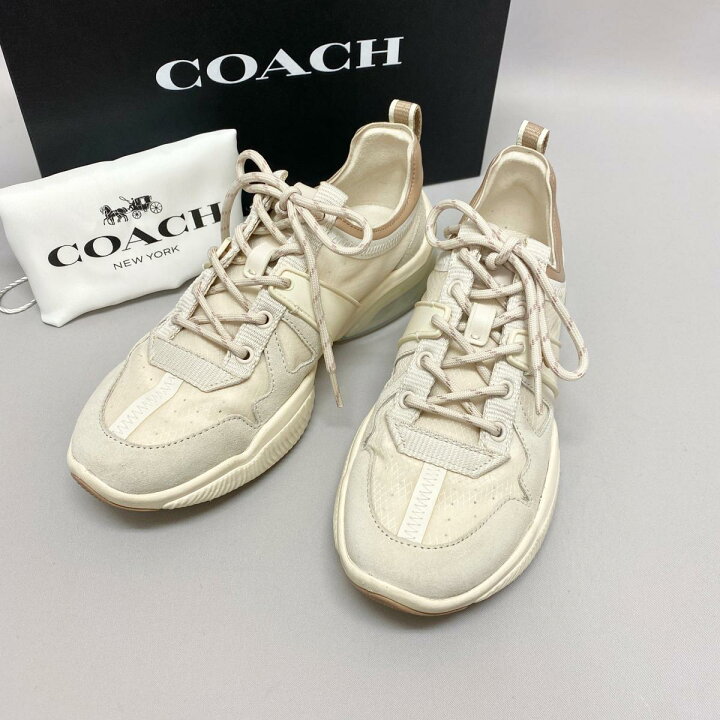 楽天市場 良好 Coach コーチ スニーカー サイズ24cm White ホワイト Beige ベージュ レディース 靴 シューズ Ki1004 中古 リサイクル ティファナ 楽天市場 良好 Coach コーチ スニーカー サイズ24cm White ホワイト Beige ベージュ レディース 靴 シューズ Ki1004 中古 リサイクル ティファナ