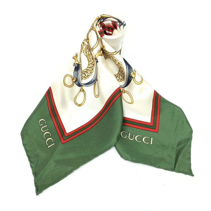 楽天市場】◇GUCCI グッチ ヴィンテージ GGビッグロゴ シルクスカーフ 