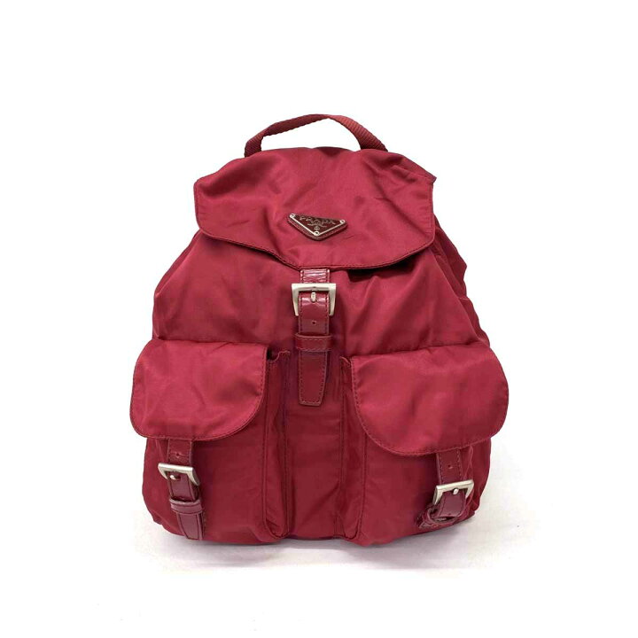 楽天市場】PRADA プラダ リュックサック 良好 B6677F レッド ナイロン  