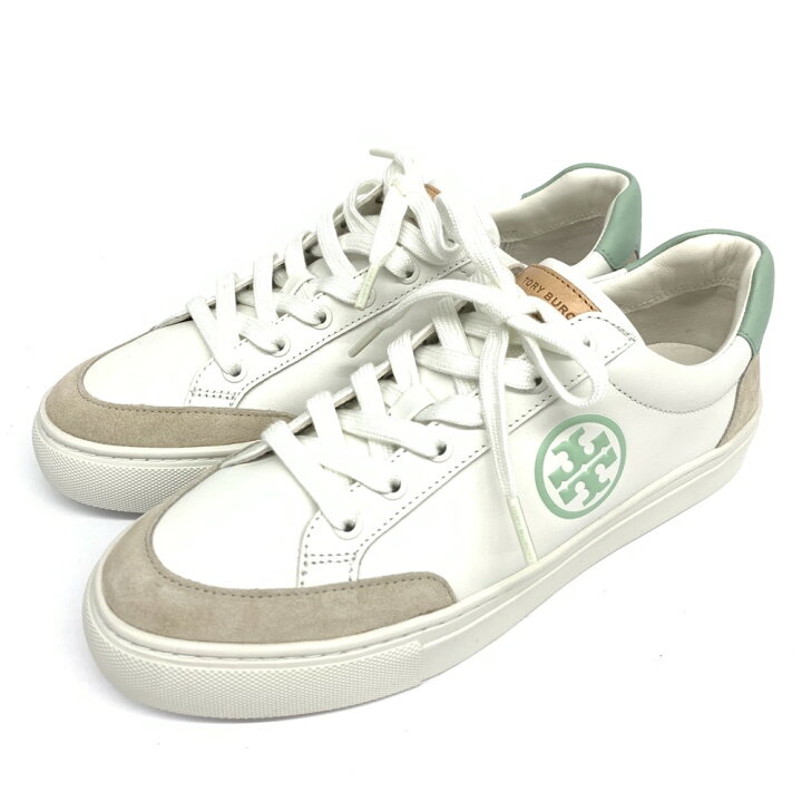 楽天市場 Toryburch トリーバーチ スニーカー 美品 8m ホワイト グリーン レザー スニーカー レディース 靴 シューズ Sneakers 中古 リサイクル ティファナ