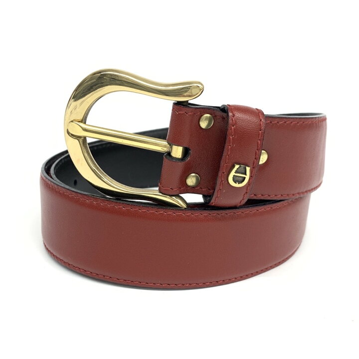 楽天市場】AIGNER アイグナー ベルト 良好 32/80 レッド レザー 