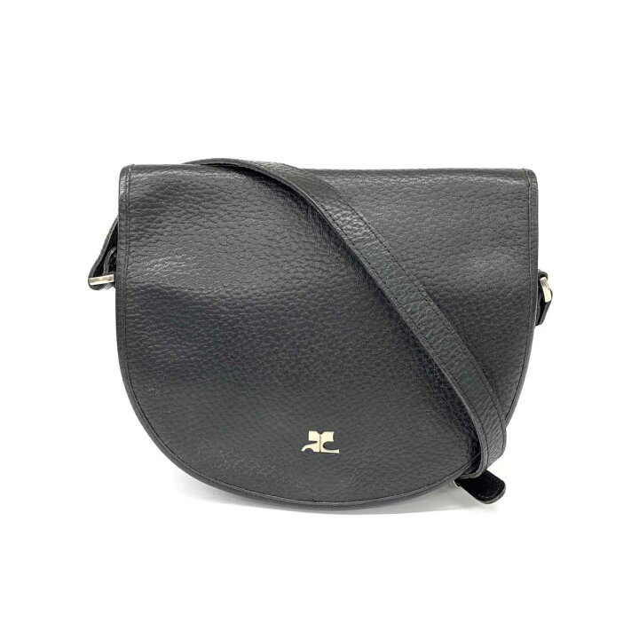 楽天市場】Courreges クレージュ ショルダーバッグ ブラック レザー  