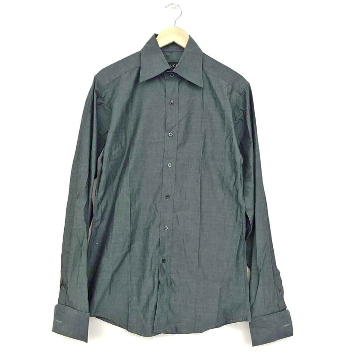 楽天市場】GUCCI グッチ カフスドレスシャツ サイズ15/38 グレー 