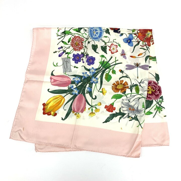 楽天市場】GUCCI グッチ ヴィンテージ スカーフ ピンク/ベージュ  