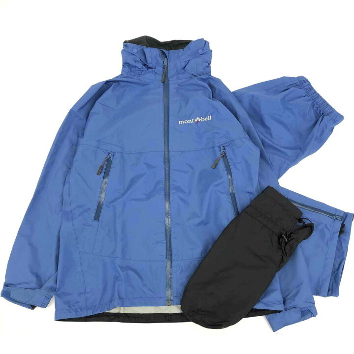 楽天市場】mont-bell モンベル レインウェア Mサイズ ブルー メンズ  