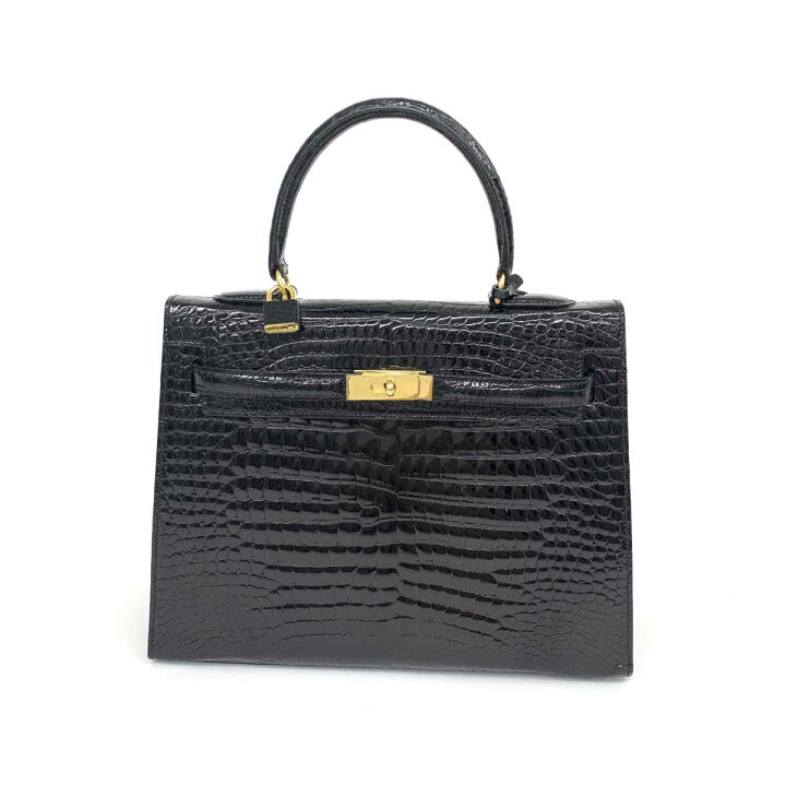 美品 貴重 KRISTIN イタリア製 クロコダイル レザー ハンドバッグ 