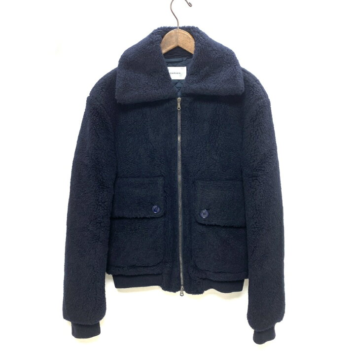 楽天市場】CARVEN カルヴェン ボアブルゾン 良好 46 ネイビー アルパカ 