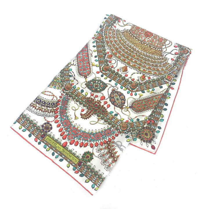 楽天市場】HERMES エルメス カレ90 PARURESDESMAHARAJAS スカーフ  