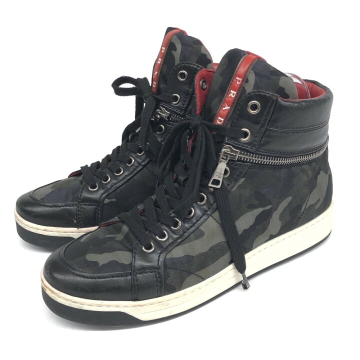 楽天市場】PRADA プラダスポーツ ハイカットスニーカー 38 ブラック 