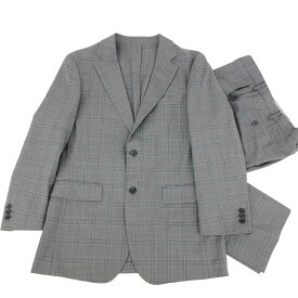 TAKEO KIKUCHI タケオキクチ 2Bセットアップ 良好 ジャケットサイズ4 パンツ3 グレー メンズ チェック柄 スーツ フォーマル 紳士服 【中古】
