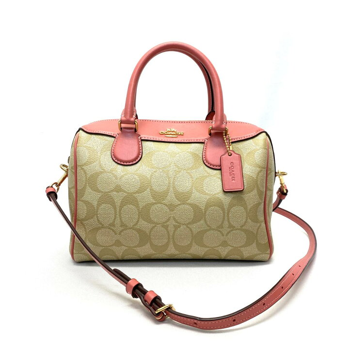 楽天市場】COACH コーチ 2WAYバッグ 美品 ピンク/ベージュ レディース  