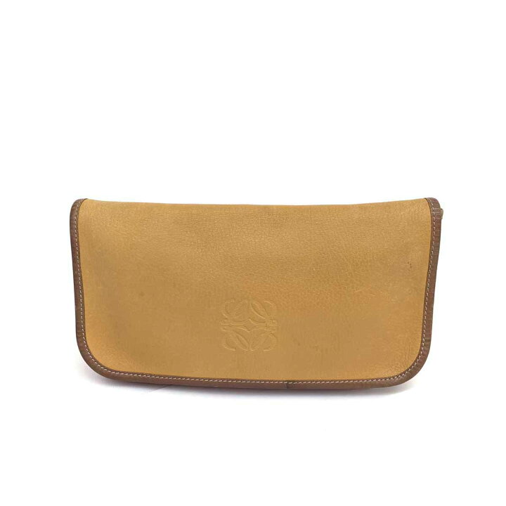 楽天市場】LOEWE ロエベ クラッチバッグ ブラウン レザー アナグラム  