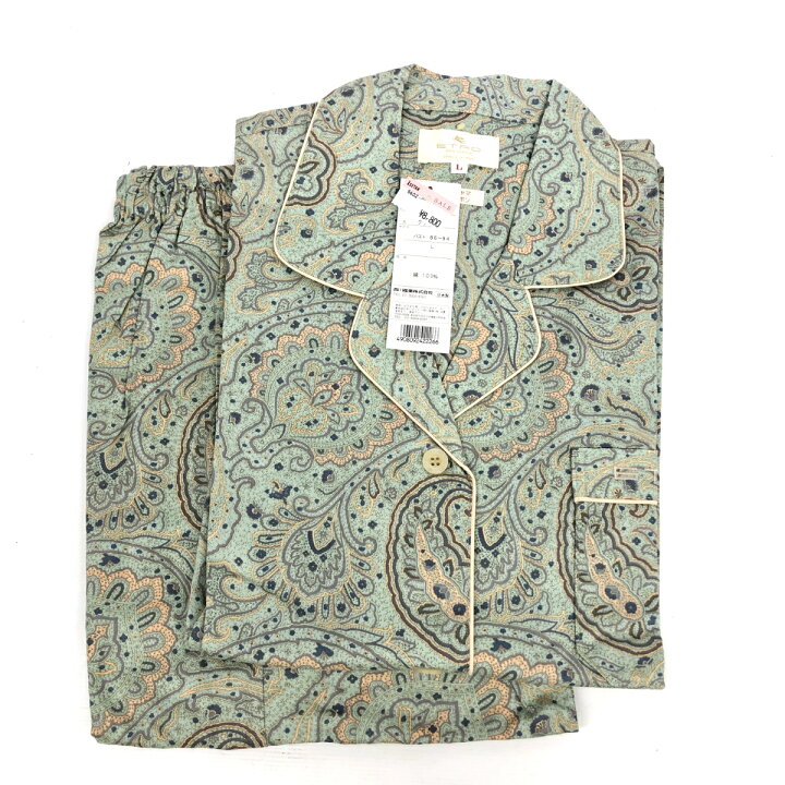 楽天市場】ETRO エトロ パジャマ 未使用品 Lサイズ グリーン 綿100  