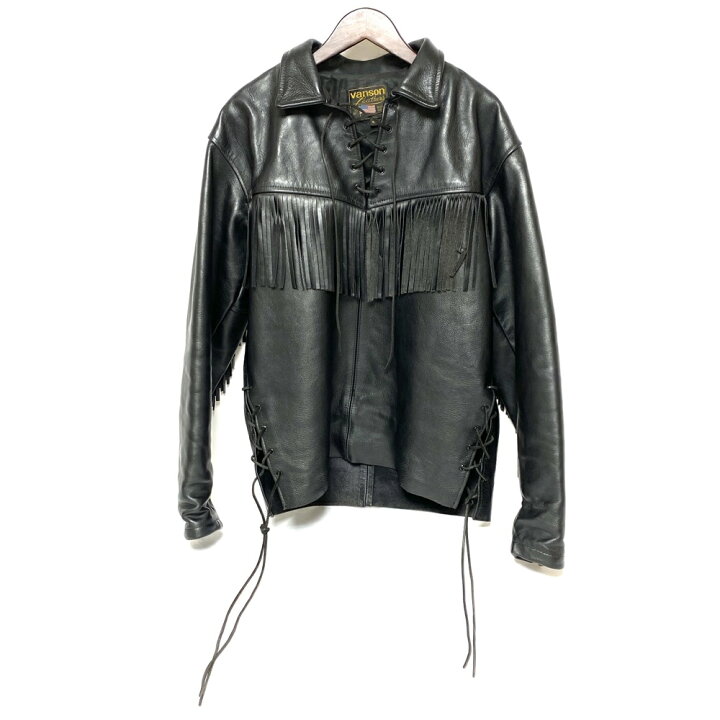 楽天市場】VANSON バンソン プルオーバーレザージャケット M ブラック 
