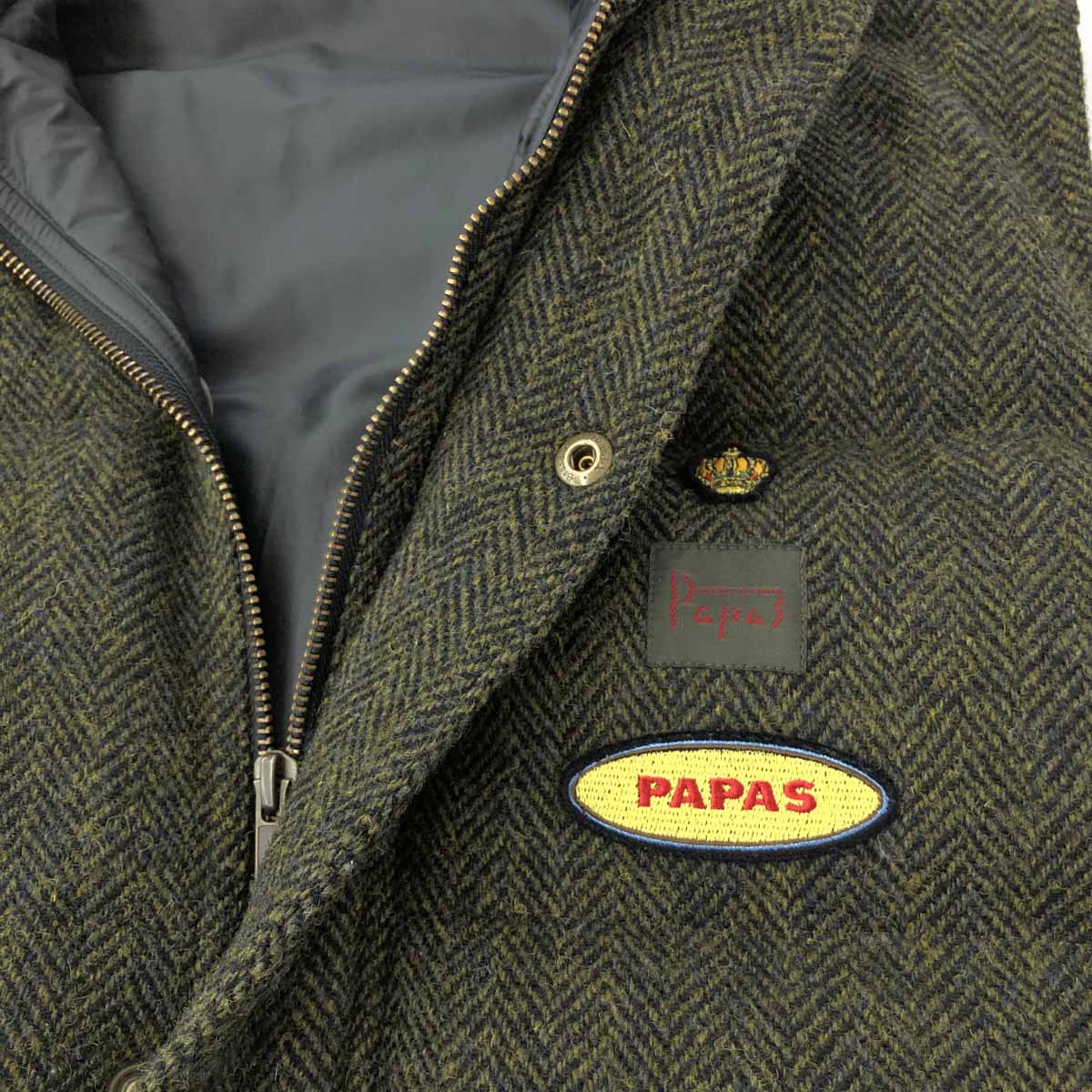 楽天市場】PAPAS パパス ダウンジャケット サイズ50 L カーキ メンズ
