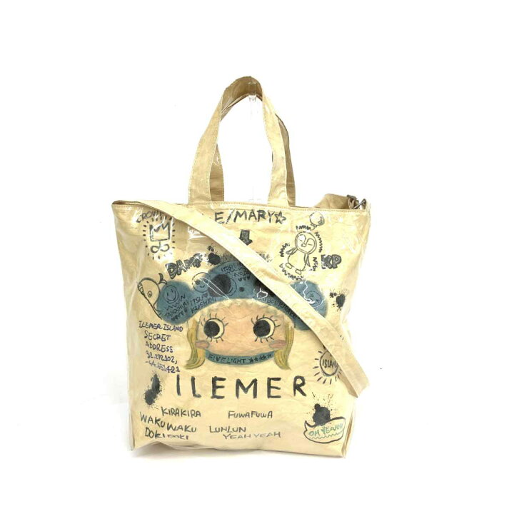 楽天市場】ILEMER イルメール トートバッグ 良好 クリーム ビニール  