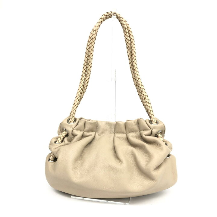 楽天市場】DESMO デズモ ショルダートートバッグ 良好 ベージュ レザー  