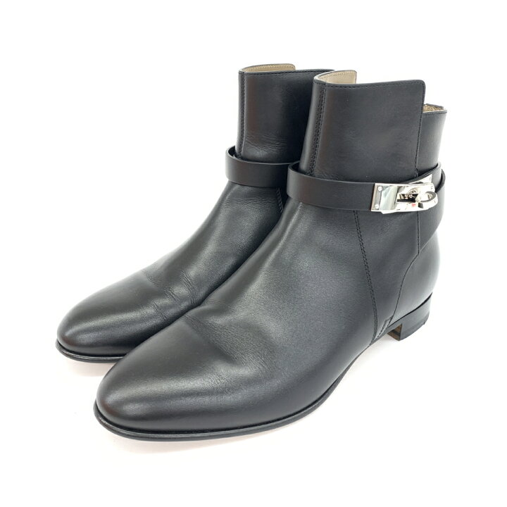 楽天市場】HERMES エルメス ネオ ショートブーツ 美品 37 1/2 ブラック 