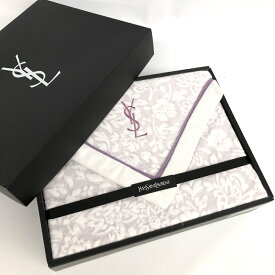 YvesSaintLaurent(YSL) イヴサンローラン 綿毛布 箱付き 美品 140×200cm パープル ポリエステル、綿 YSL ヴィンテージ ユニセックス 【中古】 【202403SSG50】 【202404】