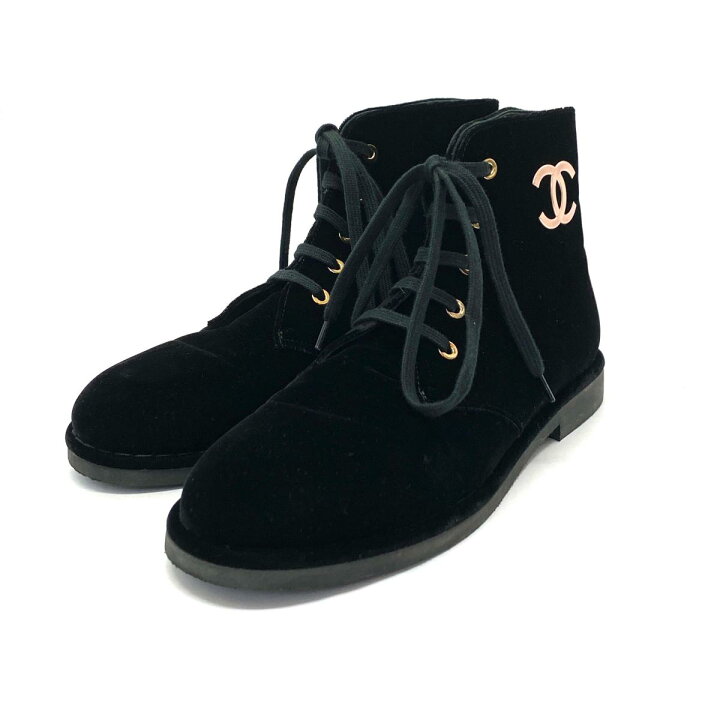 楽天市場】CHANEL シャネル ショートブーツ 美品 38 C33127 
