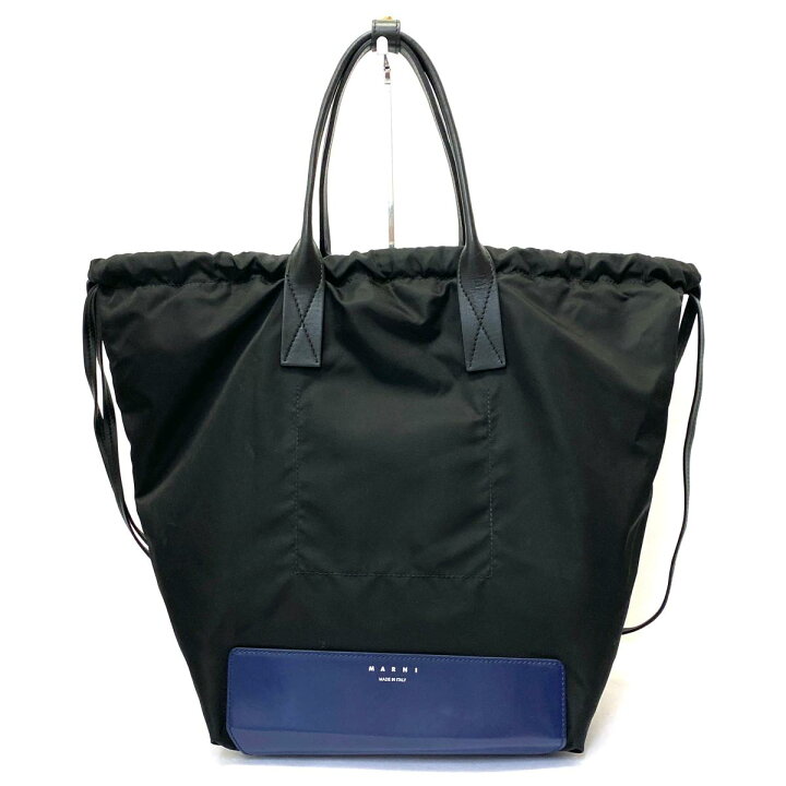 楽天市場】MARNI マルニ 2WAYバッグ 良好 ブラック/ブルー ナイロン 