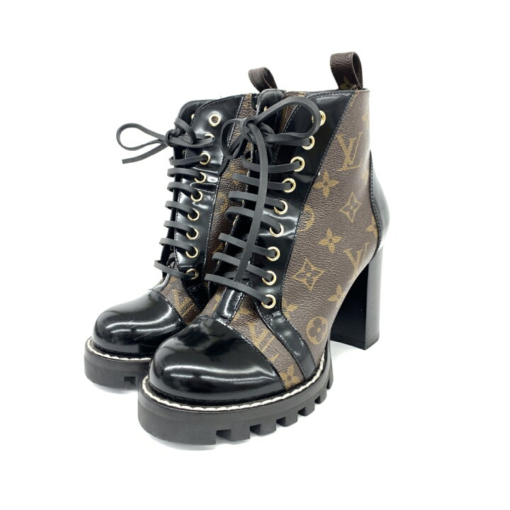 楽天市場】LOUIS VUITTON ルイヴィトン ブーツ 36 1/2 MA1109 ブラウン 