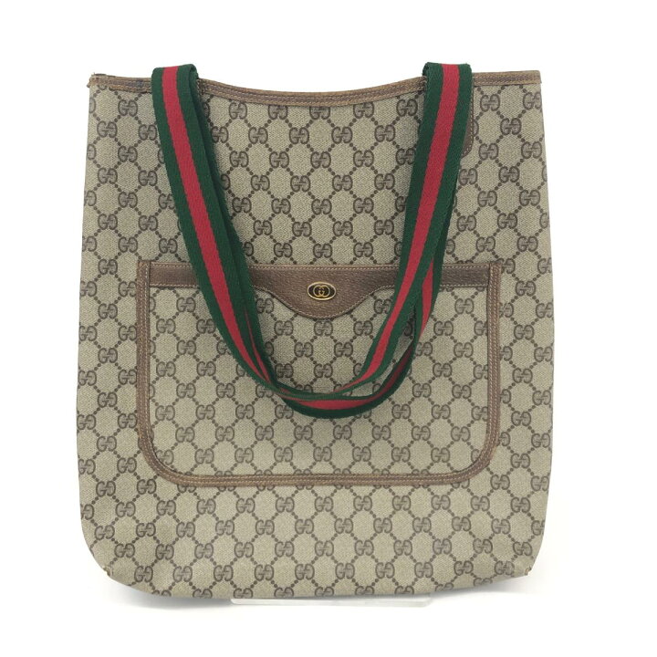 楽天市場】GUCCI オールドグッチ トートバッグ 39 02 003 ベージュ PVC  