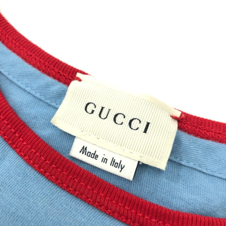 楽天市場】GUCCI グッチ 半袖Tシャツ キッズサイズ8 ブルー コットン  