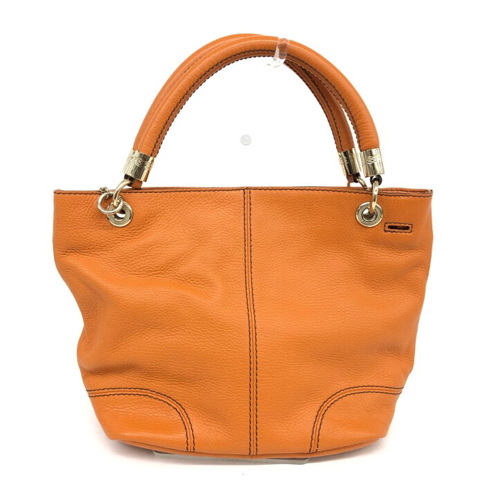 楽天市場】LANCEL ランセル トートバッグ 美品 オレンジ レザー ロゴ  