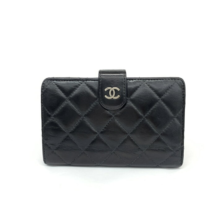 楽天市場】CHANEL シャネル 二つ折り財布 14791200 ブラック レザー 