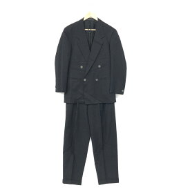 Gianni Versace ジャンニヴェルサーチ ダブルスーツ ブラック メンズ メデューサ釦 3タック ストライプ セットアップ 紳士服 【中古】