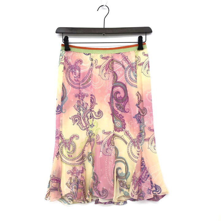 楽天市場】ETRO エトロ シルクスカート 良好 サイズ40 ピンク 