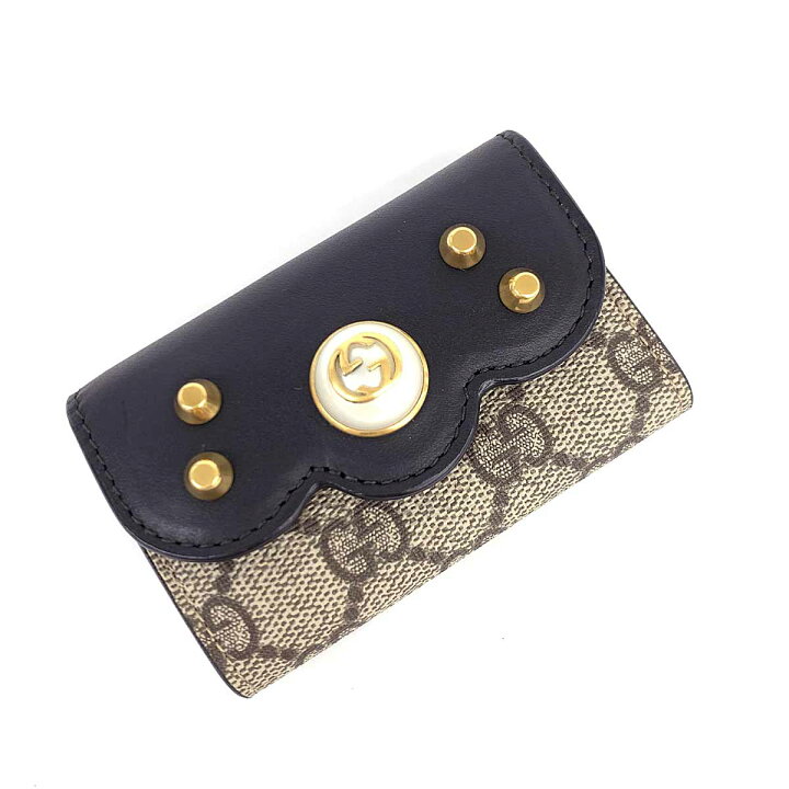 楽天市場】GUCCI グッチ キーケース 新品同様 ブラック×ベージュ  
