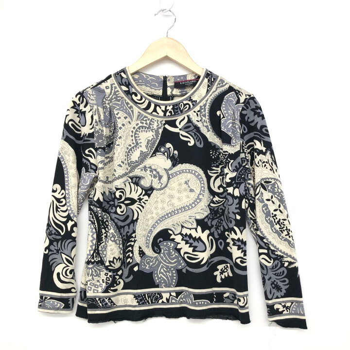 楽天市場】LEONARD レオナール 長袖カットソーブラウス サイズM  